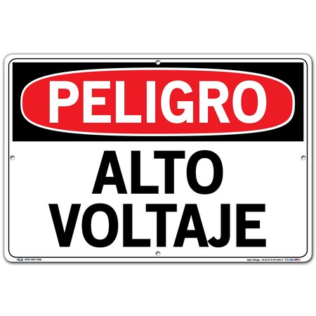 Vestil Polystyrene Sign, 12-1/2" Height, 18-1/2" Width, Polystyrene, Rectangle, Spanish SI-D-57-D-PS-040-S